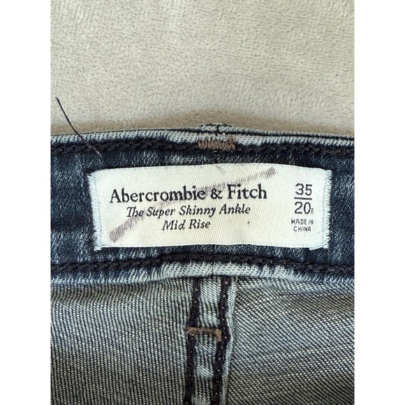 Abercrombie & Fitch Jeans Womens 35/20 Medium Mid Rise Super Skinny Ankle 39x28 - Picture 2 of 10